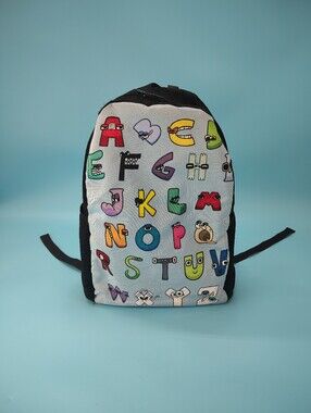 Alphabet Lore Backpack Boys Girls Kids Book Bag 16”x 12” x 5” VG